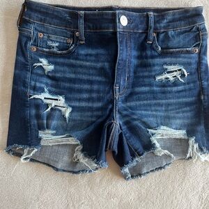 American Eagle Outfitters Blue Jean Shorts Distressed Raw Hem